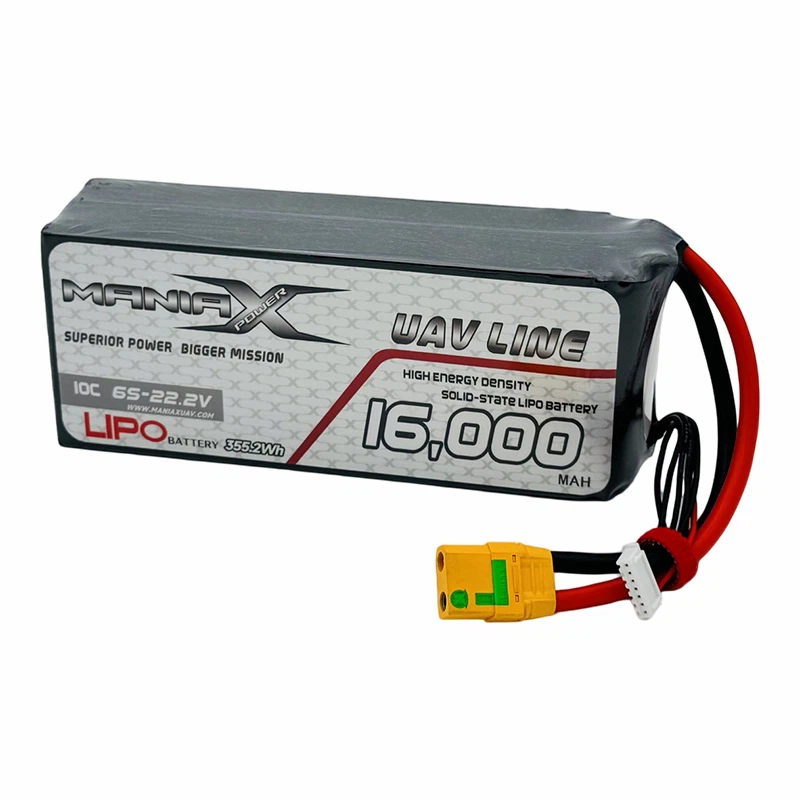 ManiaX Solid-State Lipo 6S-22,2V 16,000mAH 10C ড্রোন এবং UAV ব্যাটারি