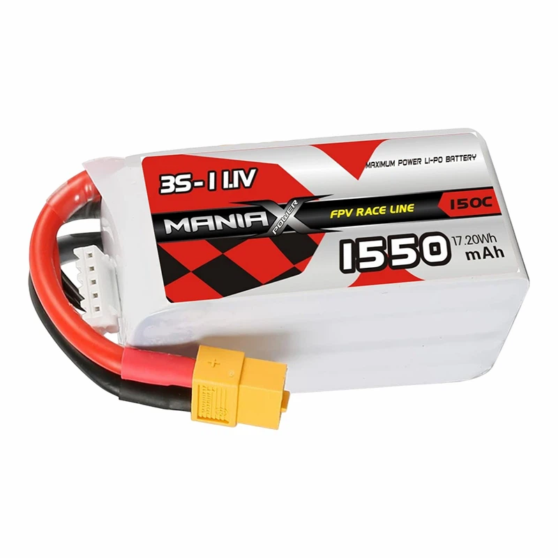 3S-11.1V 1550mAh 150C FPV রেসিং লিপো ব্যাটারি