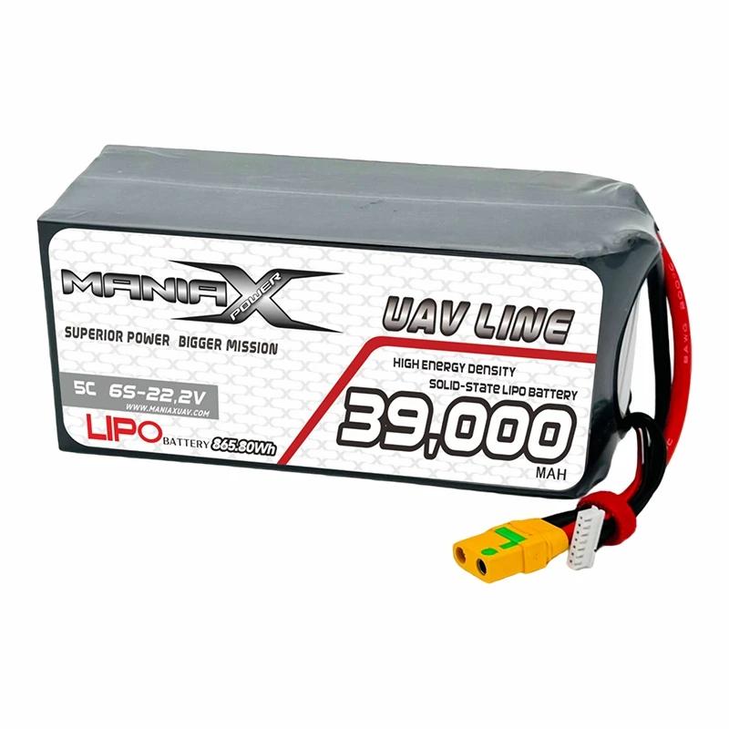 400Wh/Kg সলিড-State Lipo 6S-22.2V 39,000mAh 5C ড্রোন/ UAV/eVTOL/মাল্টি-রোটার ব্যাটারি